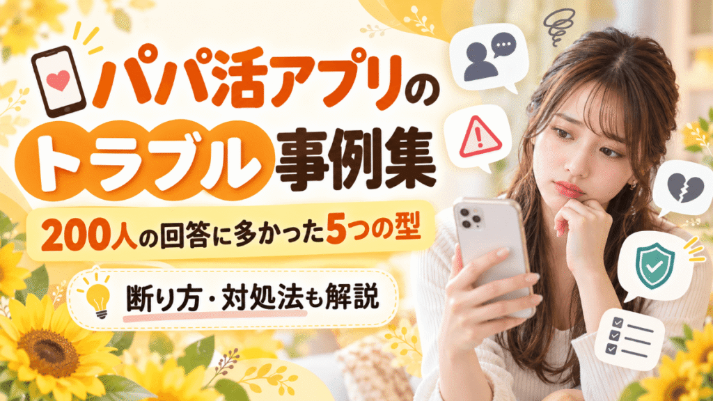 パパ活アプリのトラブル事例集